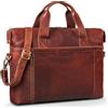 ROYALZ 'Seattle' Borsa Ventiquattrore Uomo in Vera Pelle Grande - Perfetto come Borsa per Computer Portatile 14-15.6 ' Borsa 24 ore Borsa a Tracolla Business università, Colore:Roma Cognac Marrone