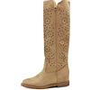 IF Fashion Stivaletti da Donna Zeppa Interna Traforati Primaverili Estivi Camoscio LY81-1 tortora N.38