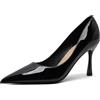 Generic Puntona Donna Pelle Verniciata Punta Tacchi A Spillo Fodera Traspirante Senza Lacci per Matrimonio Sposa Ufficio Quotidiano Versatile Scarpe Dimagranti