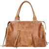 Gave Lux Borsa a Spalla Donna Vera Pelle Scamosciata Prodotto artigianale Made in Italy Traversina Regolabile Lavoro e Viaggio Cuoio Scuro 41x28x13cm, GLX220609023FBG-031_CUOIO_SCURO