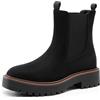 DREAM PAIRS Stivali Chelsea Donna Punta Quadrata | Punta quadrata, tacco 3,8 cm, suola a carrarmato, elastici laterali, design classico moderno.