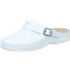 Fly Flot Ciabatta Donna con Tomaia e Sottopelle in Pelle Liscia, Cinturino Regolabile, Sottopiede Antishock, Sandali, Bianco, 40 EU