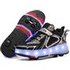 Mateju Scarpe con Rotelle Bambino Bambina Sportive Scarpe da Skateboard, Rotelle a Scomparsa Skateboard Sneakers Scarpe da Ginnastica da Pattini per Uomo Donna 30 EU Nero