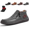 SYT-MD Le Prime Scarpe da Uomo, Stivali da Guida Slip-on in Pelle di Prima qualità Fatti a Mano, Punta Larga for Casual, Viaggi e attività all'aperto