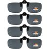 Eyekepper Flip-up Clip-on occhiali da sole polarizzati 60x43 MM Occhiali 4-Pack clip in metallo Lente grigio