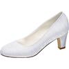 Emily Bridal Scarpe da Sposa Silk Women Like Satin Stiletto Heel Pompe Chiuse Chiuse (EU38, Bianco)