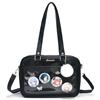HuiYStar Borsa Ita a Tracolla Kawaii Borsa a Spalla Giapponese con Tasca Frontale per Spille Anime e Charm Pompon Rimovibile