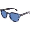 X-LAB XLAB 8004 Occhiali da sole stile moscot, 48mm, Blu striato/Azzurro, Unisex