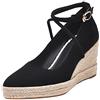 Lroey Reoly Décolleté Donna, Espadrillas Zeppa Moda Scarpe da Festa Tacco Alto Appuntito Criss Cross Strap con Plateau Nero Numero 32 EU