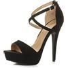 AJVANI Donna tacco alto fibbia cinturini incrociati scarpe punta aperta sandali numero 4 37