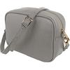 JOPHY & CO. Borsa a Tracolla Spalla in Vera Pelle con Chiusura Cerniera per Donne cod.5275 (M, Grigio Chiaro)