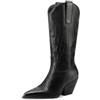 QUEEN HELENA Stivali Camperos con Tacco Stivaletti a Punta Texani Donna W302