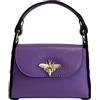 Modarno mini borsa in Vera pelle dollaro con chiusura a moschettone a forma di ape, borchie laterali, catena metallica rimovibile, manico in pelle