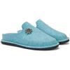 LE TIROLESI - Pantofola Lumen in lana REWOOLY® con tomaia accollata, sottopiede estraibile e fondo in feltro - Made in Italy Taglia 41, Colore Cielo