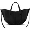 ACUYE Borsa Tote in Pelle da Donna, Tracolla a Mezzaluna, Borsa da Lavoro, A01-Nero, S, 42cm