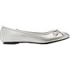 Andrés Machado - Ballerine Piatte da Donna con Tacco Largo e Fiocco Decorativo - TG104 - Ballerine - Soft Argento, EU 44