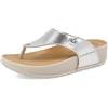 Fly Flot Cosseria, Ciabatte Infradito Donna in Tessuto, Motivo Casual, Sottopiede in Evopell, Rialzate, Sandali, Argento, 39 EU