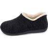 ULTRAIDEAS morbide Pantofole da Donna in Memory Foam con Retro Chiuso con Calda Fodera in Pile, Scarpe da casa in Cotone Misto Lana con Suola in Gomma Antiscivolo per Interni all'aperto, nero, 39EU