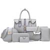 Generic Borsa a mano 3 Set di borse a tracolla da donna alla moda, 6 pezzi, borsa a tracolla, tracolla grembiule da lavoro da donna con tasche, grigio., Einheitsgröße
