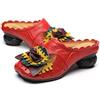 POPOTI Sandali Estive Donna, Popoti Sandali Zeppa Ciabatte in Pelle Pantofole Mocassini Pompe Fiore Flip Flops con Tacco Scarpe