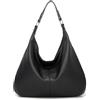 Yestree Borsa da donna vintage in pelle PU, borsa da donna con cerniera, Nero