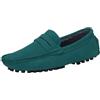 Jamron Uomo Pelle Scamosciata Penny Mocassini | Fodera in Pelle Traspirante, Tacco Piatto, Scarpe da Guida, Slip-On, Taglie Plus, Casual & Elegante