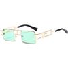 HPIRME Occhiali da sole rettangolari retrò punk da donna scavano montature in metallo Steampunk Shades Men UV400, taglia unica