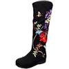 Lazutom Donne Lady Vintage Stile Cinese Ricamo Alto Boot Comfort Casual Scarpe Da Camminare Tutti I Gi