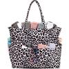 LEDAOU - Grande borsa da spiaggia da donna, impermeabile, con chiusura lampo, per piscina, palestra, viaggi, con tasca per oggetti bagnati, leopardo