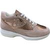 Blu Byblos Sneackers Donna Byblos 682004 in Camoscio Beige o Bianco o Nude Modello Casual. Una Calzatura Comoda Adatta per Tutte Le Occasioni. Primavera-Estate 2022