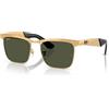 Ray-Ban Occhiali da sole unisex Wayfarer Deluxe (confezione da 1), Legenda sabbiata oro/verde, 53 mm