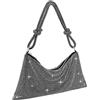 TOPALL Pochette Elegante, Brillantini Strass Glitter Clutch Donna, Borsa da Sera Piccola Borsette Brillantinata Con Glitter per Matrimonio/Festa/Bar/Modo (A-Nero)