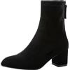 Lroey Reoly Stivaletti da Donna con Tacco a Blocco, Stivaletto Tacco Medio Almond Toe Polacchine Inverno Zip Boots Festa 325 Nero-Dl Numero 40 EU