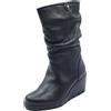ENVAL SOFT 8769600 Nappa Soft Nero Tronchetti per Donna in Pelle con Lampo Zeppa Media