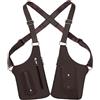 Jeeeun Premium Leather Shoulder Bag for Men & Women, Adjustable Anti-Theft Double Pocket Shoulder Bag (Brown)
