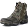 OSSTONE Western Stivali Cowboy Chukka retrò Verde Maschio Mens Motociclo Botas in Pelle Vitello retrò Stile Uomo Stivali Caviglia Boots OS-5008-8-N-IT-R