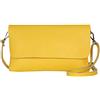 AMBRA Moda GLX11 - Borsa a tracolla da donna, in vera pelle, con tracolla rimovibile e regolabile, adatta per cellulari e tablet fino a 7 pollici, (giallo)