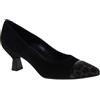 Elata 595181 Decollete Cerimonia Donna Camoscio Nero Tacco Stiletto 5Cm Suola Cuoio