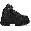 New Rock WALL285-S2 Stivali Goth con Piattaforma in Pelle Nera Unisex 43