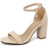 Lroey Reoly Donna Tacco Alto a Blocco Sandals Punta Rotonda Scarpe da Sera Ls964, Numero 32-48