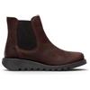 Infinity Leather Stivali da Donna Fly Salv Chelsea in Pelle Scamosciata Bordeaux con Zeppa alla Caviglia