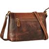 STILORD 'Peach' Tracolla Donna Pelle Piccola Borsetta Cuoio Vintage a Spalla Con Cerniera e Tracolla Regolabile
