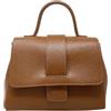 Chicca Borse Borsa a Mano Elegante con Tracolla da Donna in Pelle (Cuoio)