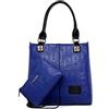 DEERWORD Donna Borse a Spalla Borsa a Tracolla Elegante Grandi Firmate Marca Mano Antifurto PU pelle 5706 2 pz Blu