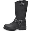 IF Fashion Scarpe Stivali da Donna Al Polpaccio Biker Motociclista Con Fibbie Cinturino Anfibi Punk Roke IF-62-1 nero N.41