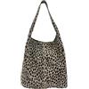 J26 Leopard Pelle Gruda Shopper Camoscio Pelle Scamosciata Borsa a Tracolla Unisex Vera Pelle Leo Italy, M1, 43x31x13 cm