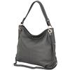 AMBRA Moda Borsa da donna di vera pelle, borsa a spella GL012 (grigio scuro)