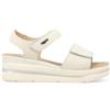 Melluso 019185Z Sandalo Donna con Strappi Comodo col Bianco in Vera Pelle con Zeppa 5,5 CM Bianco 38
