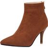 Lroey Reoly Stivaletti da Donna con Tacco a Spillo, Stivaletto Tacco Alto Appuntito Polacchine Zip Solid, Numero 31-48