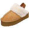 WANAM Inverno Donna Pelliccia Pantofole Stivali Caldi Piattaforma Infradito 2023 Nuovi appartamenti Brevi Peluche Casa Scarpe di Cotone Camoscio Mules Stivali da donna